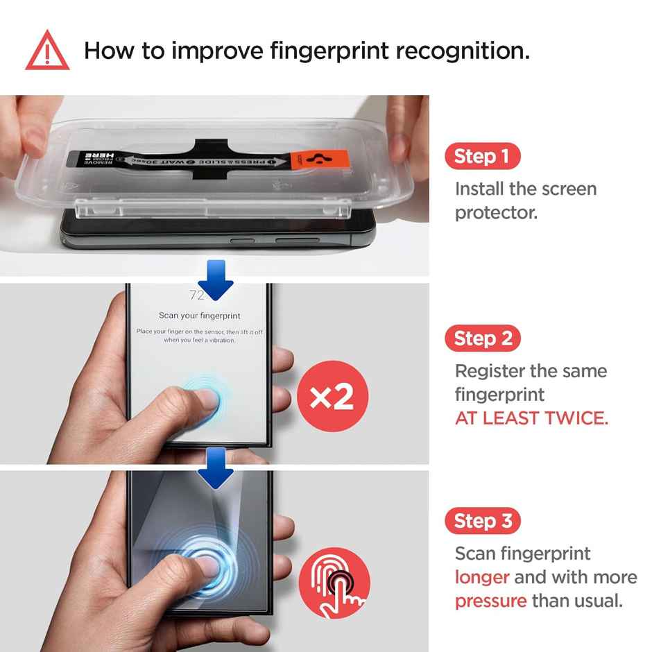 Spigen Ez Fit Tempered Glass Screen Protector Guard For Samsung Galaxy S24 Ultra Smartphone (2 Pack)