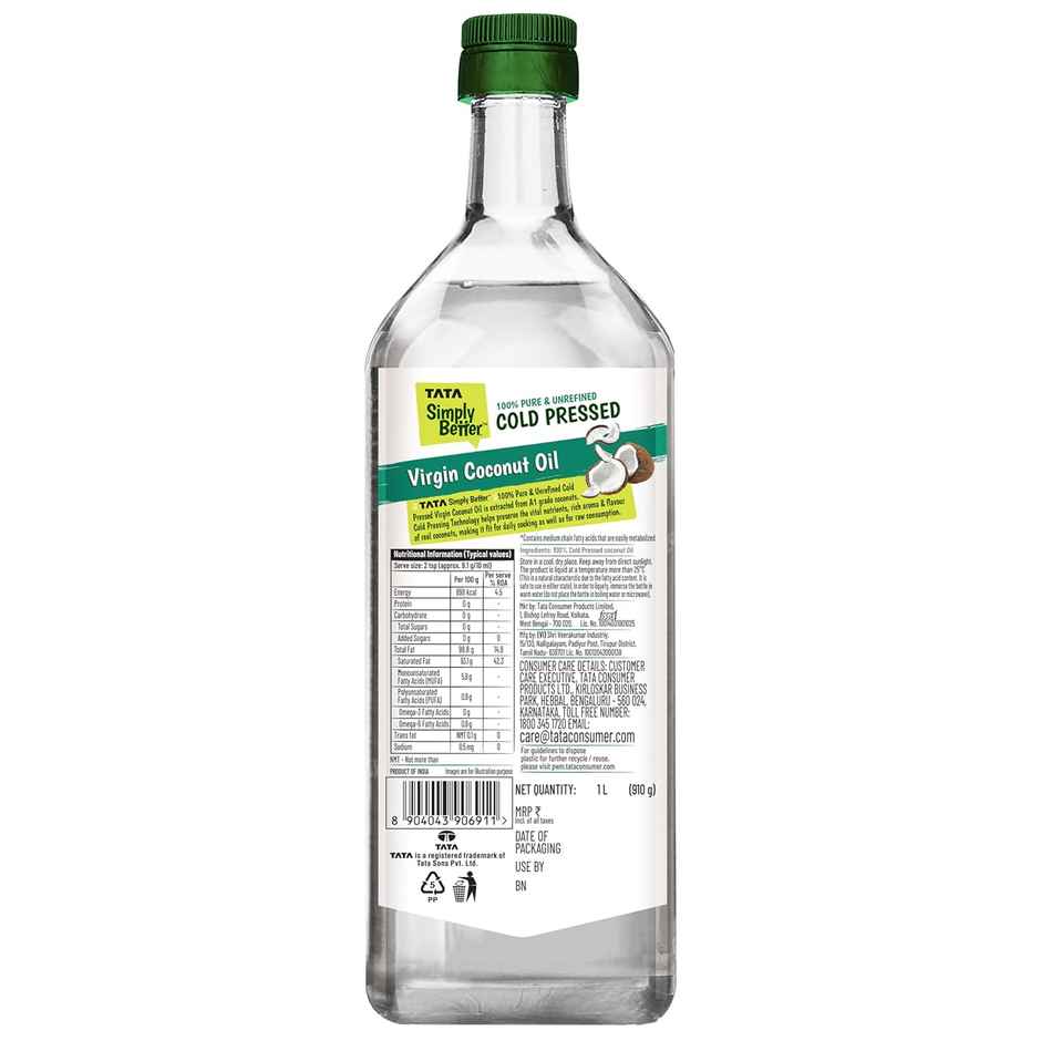 Tata Simply Better Virgin Coconut Cold Pressed Oil | Pure & Unrefined Oil