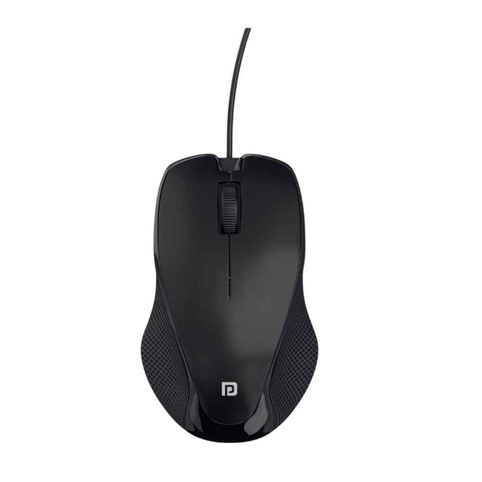 Portronics Toad 101 Wired Optical Mouse with 1200 DPI, Plug & Play, Hi-Optical Tracking, 1.25M Cable Length, 30Lakhs Click Life - Black