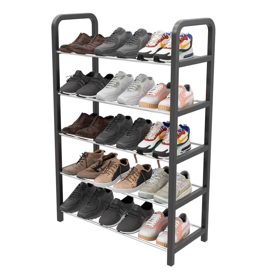 Lifelong Shoe Rack for Home | 5-Tier | Ideal for 15 Shoe Pairs | Space Saving | Chrome Finish