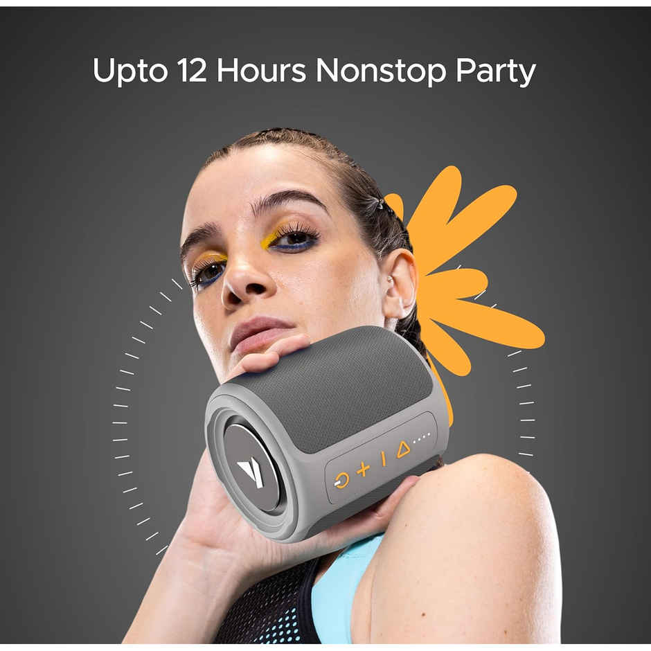 boAt Stone 352 Bluetooth Speaker with 10W RMS Stereo Sound, IPX7 Water Resistance, TWS Feature, Up to 12H Total Playtime, Multi-Compatibility Modes, Free Music Streaming on JioSaavn - Groovy Grey