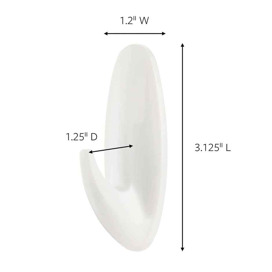 Command Adhesive Damage free Hooks for wall | 2 hooks | 4 strips | Holds Upto 1.3 kg Combo  