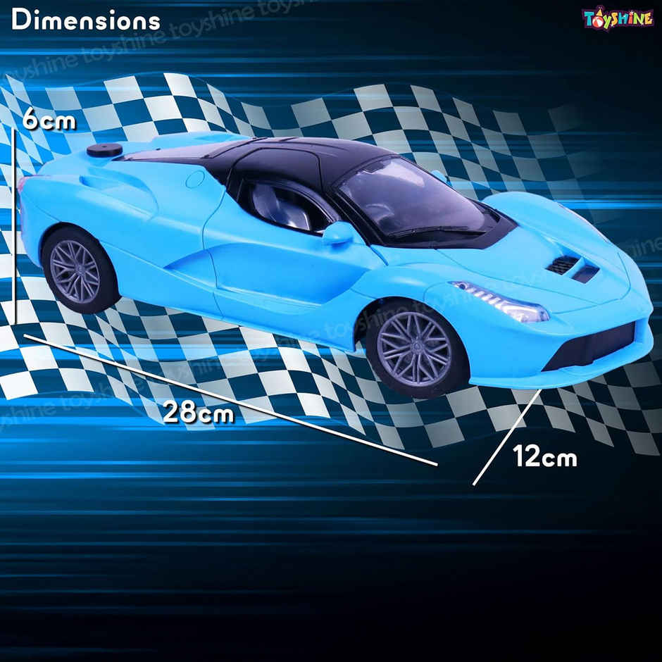 Toyshine 1:14 RC Fast Racing Toy Car with Booster Spray & Opening Doors, Blue