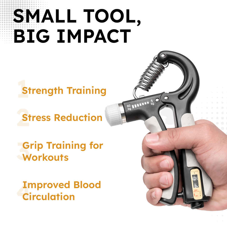 Slovic upto 60kg Adjustable Hand Grip Strengthener for Forearm & Wrist Strengthening with Counter