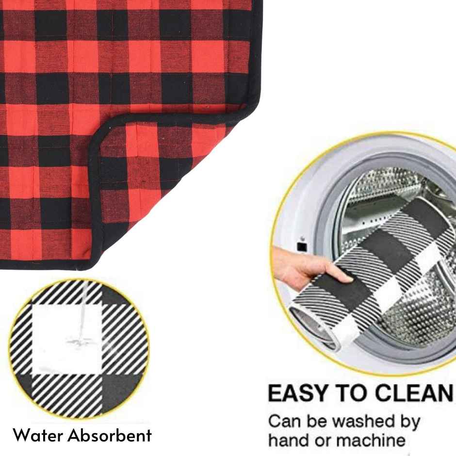 Lushomes Dish Drying Mat - Black Checks | 18 x 24 inch