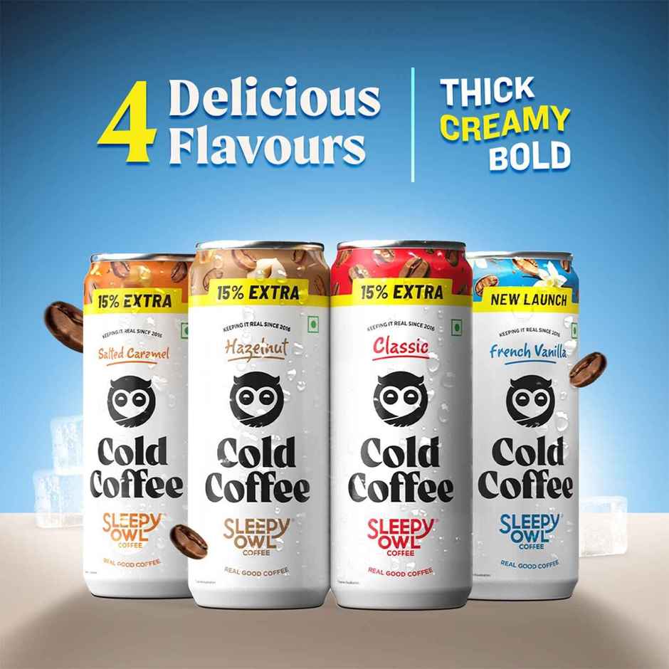 Sleepy Owl French Vanilla Cold Coffee Can | Ready to Drink Coffee Beverage