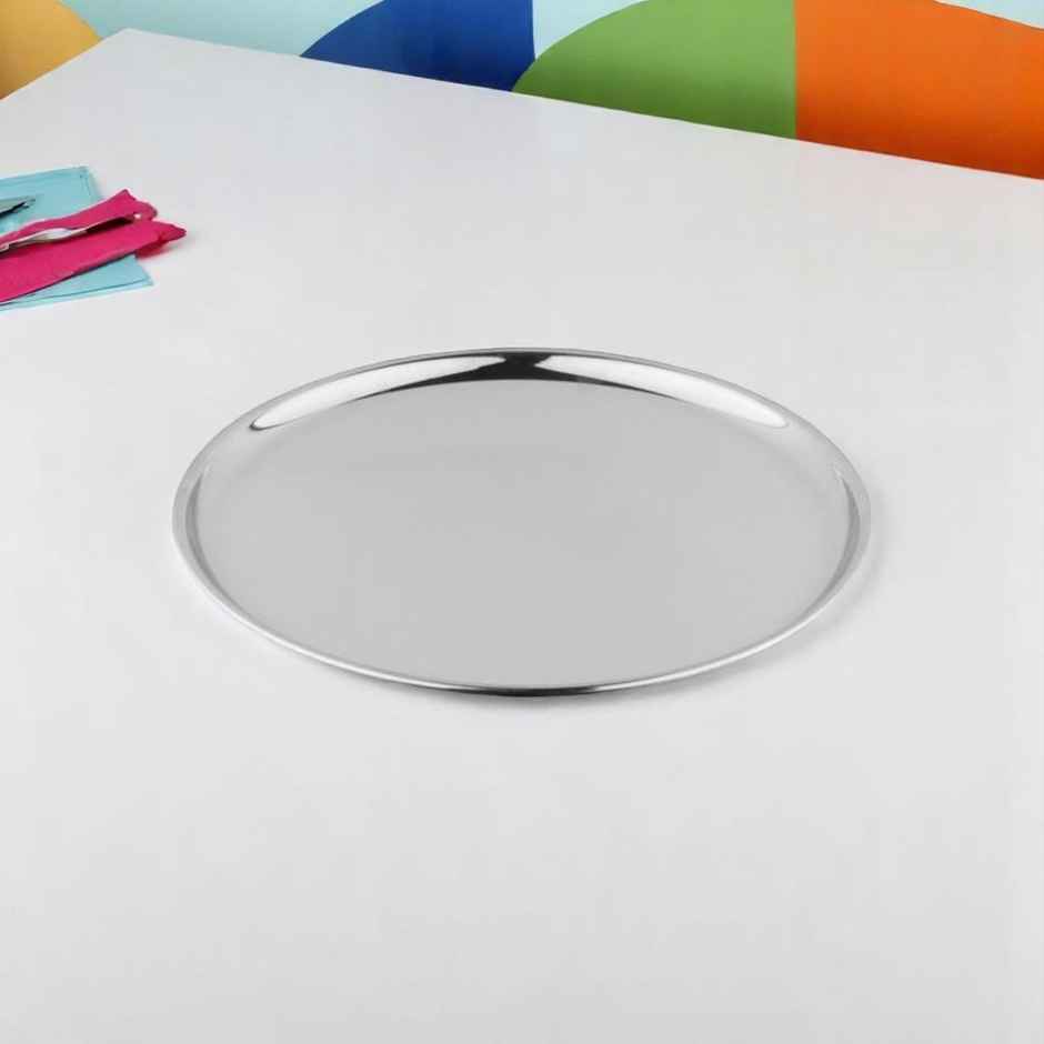 BAY6 Steel Traditional Dinner Plate-Thali | 9 Inch | 4 Piece