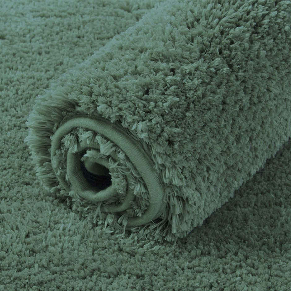 Casacraft by Pepperfry Microfibre Anti- Skid Door Mat | 43 x 31 cm | Green Solid