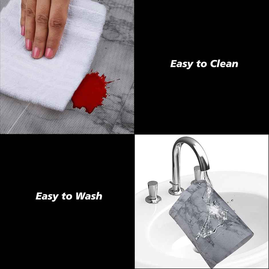 Kuber Industries Marble Table Placemat for Dining Room | 6 pcs | Gray