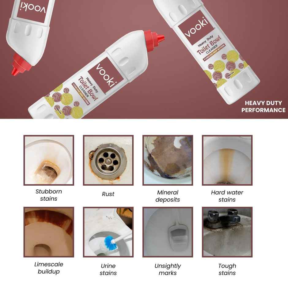Vooki Heavy Duty Toilet Bowl Cleaner | Fumeless Deep Action Liquid