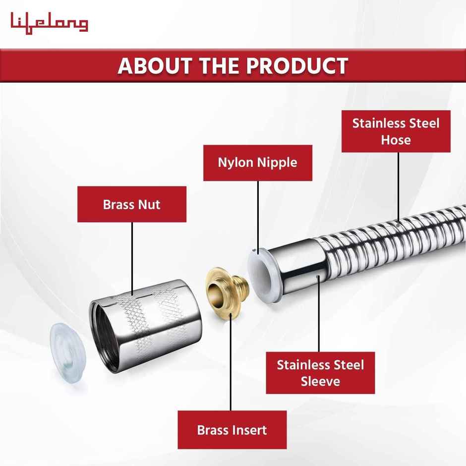 Lifelong Health Faucet | ABS | Chrome | 1.25 M | Jet Spray for Toilet