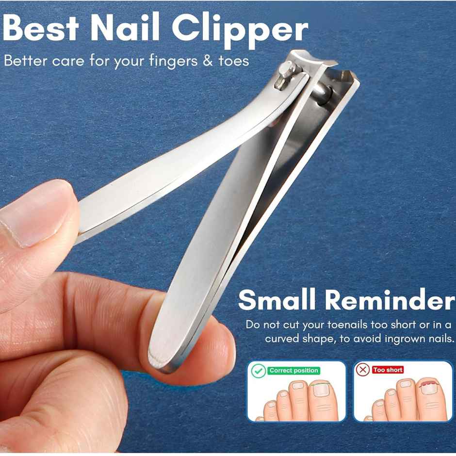 Beaute Secrets Professional Nail Clipper with Curved Blade for Trimming Grooming Silver