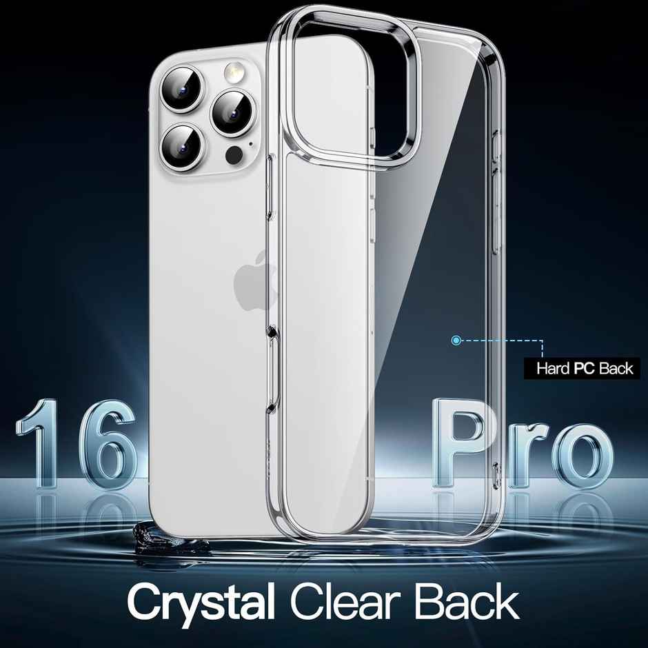 ExpressB For iPhone 16 Pro Case Cover Anti-Scratch Camera Protect Pc+Tpu Transparent - Clear