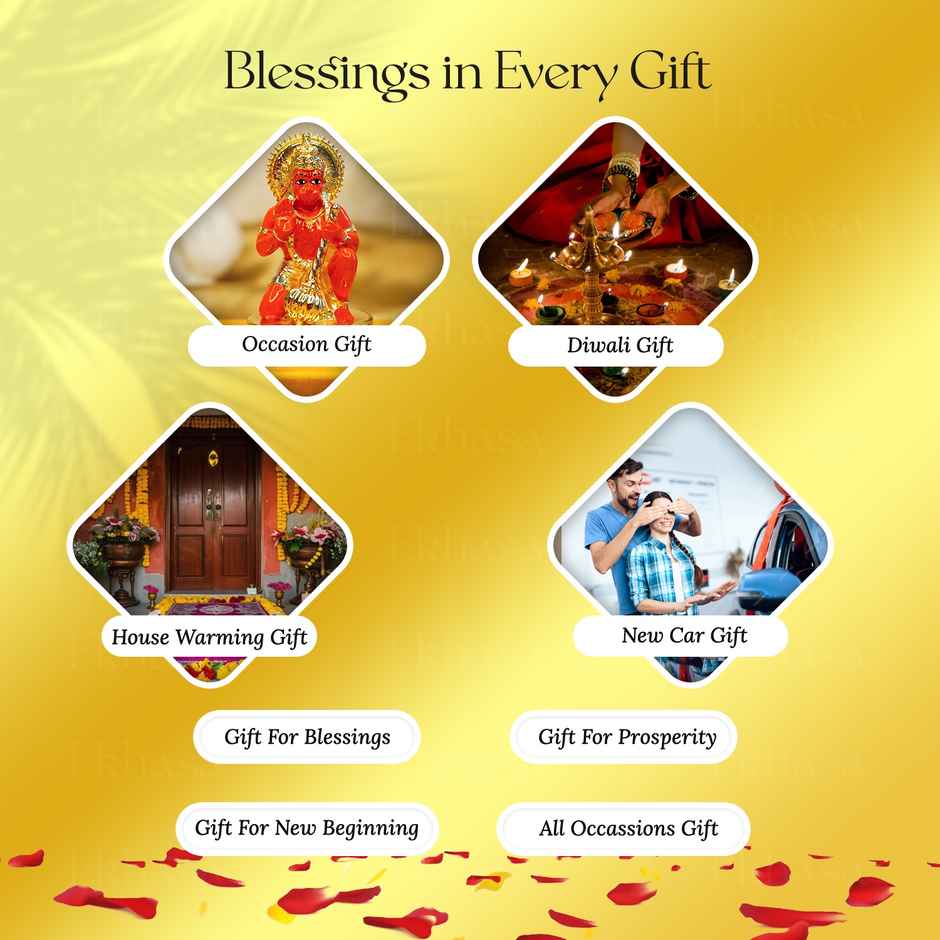 Ekhasa Hanuman Ji Murti | 7.5 cm | Lord Hanuman Idol For Home Puja, Office Desk And Car Dashboard