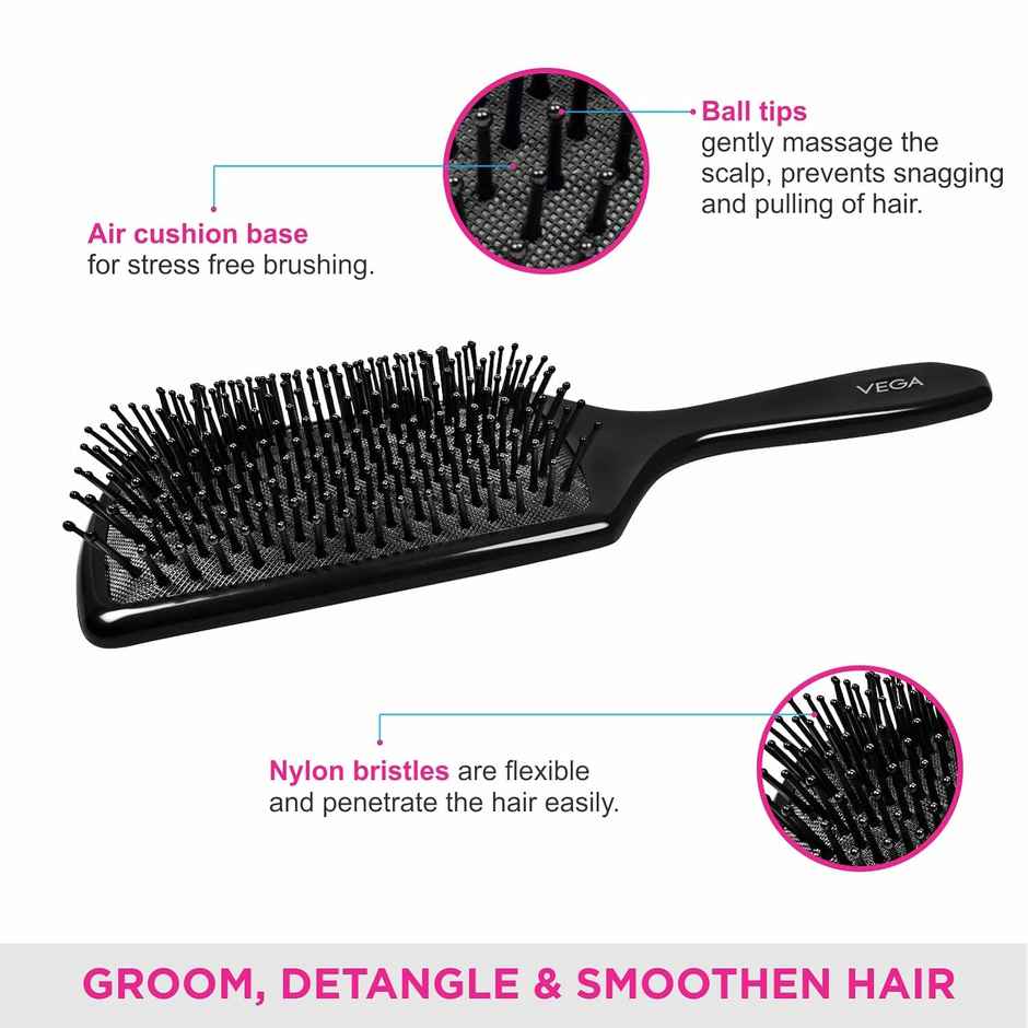 VEGA Premium Collection Mini Paddle Hair Brush for Men & Women, Black, (8586 M)