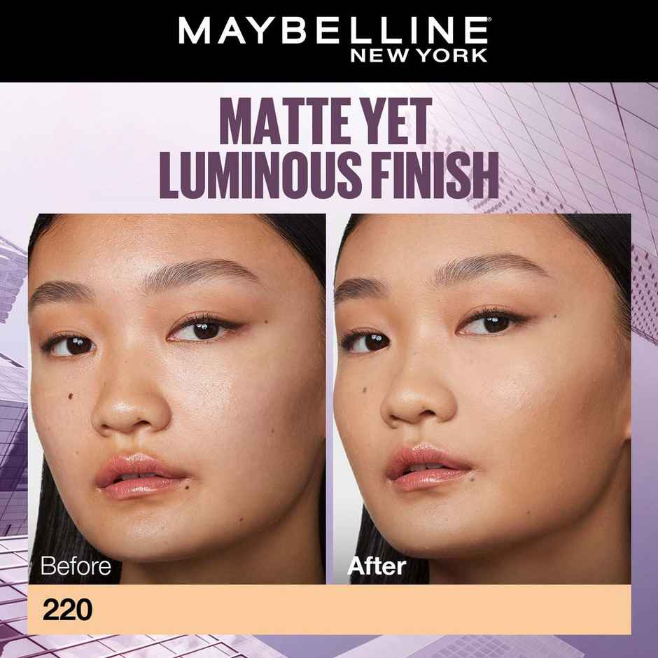 Maybelline New York Super Stay Lumi Matte Liquid Foundation, 220