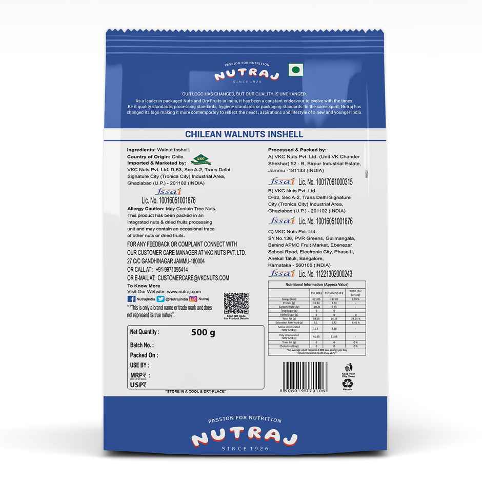 Nutraj Chilean Akhort | Walnut Inshell