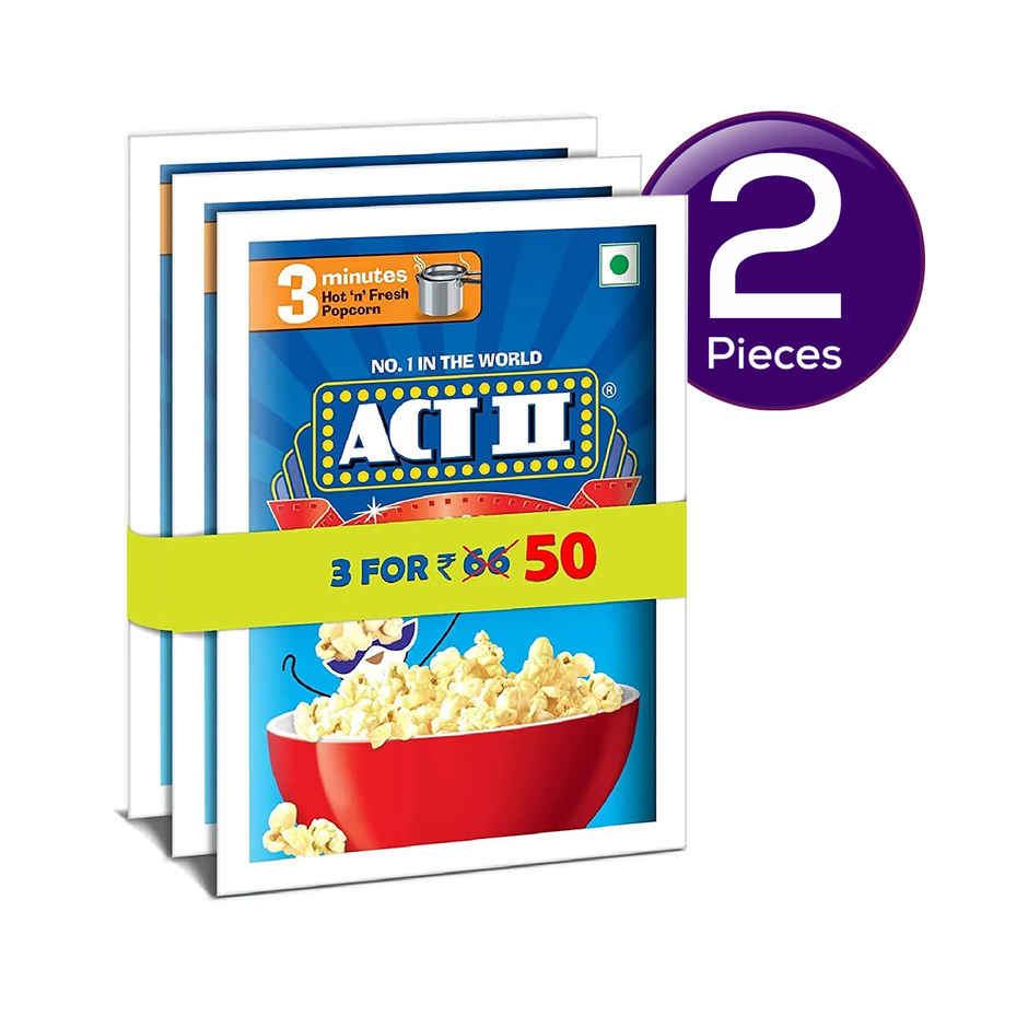 Act II Instant Popcorn - Classic Salted, Combo Pack of 3, Hot & Fresh in 3 Mins Combo