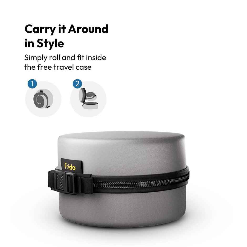 Frido Unisex Solid Memory Foam Neck Pillow | Core Black - Free Size