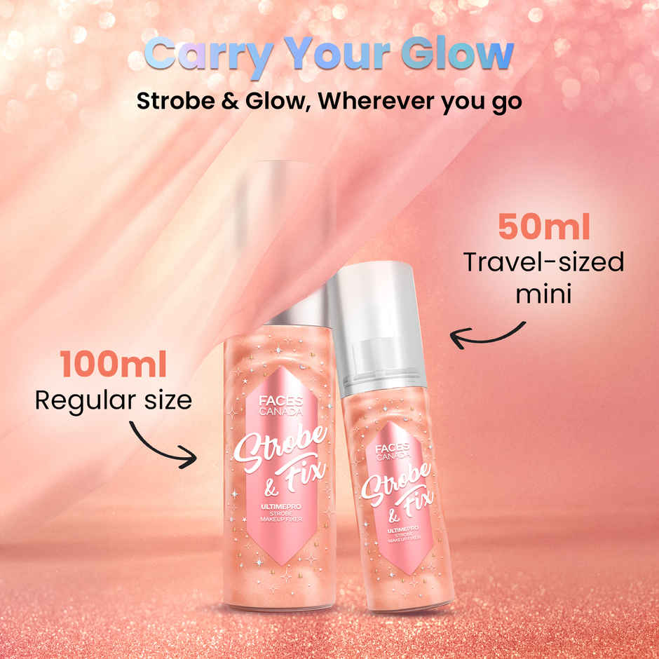 Faces Canada Ultime Pro Strobe Makeup Fixer | Rose Gold | 12Hr Shimmery Glow