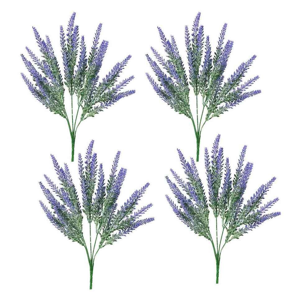 Artificial Lavender Flower Sticks Set  of 4 | Tied Ribbons