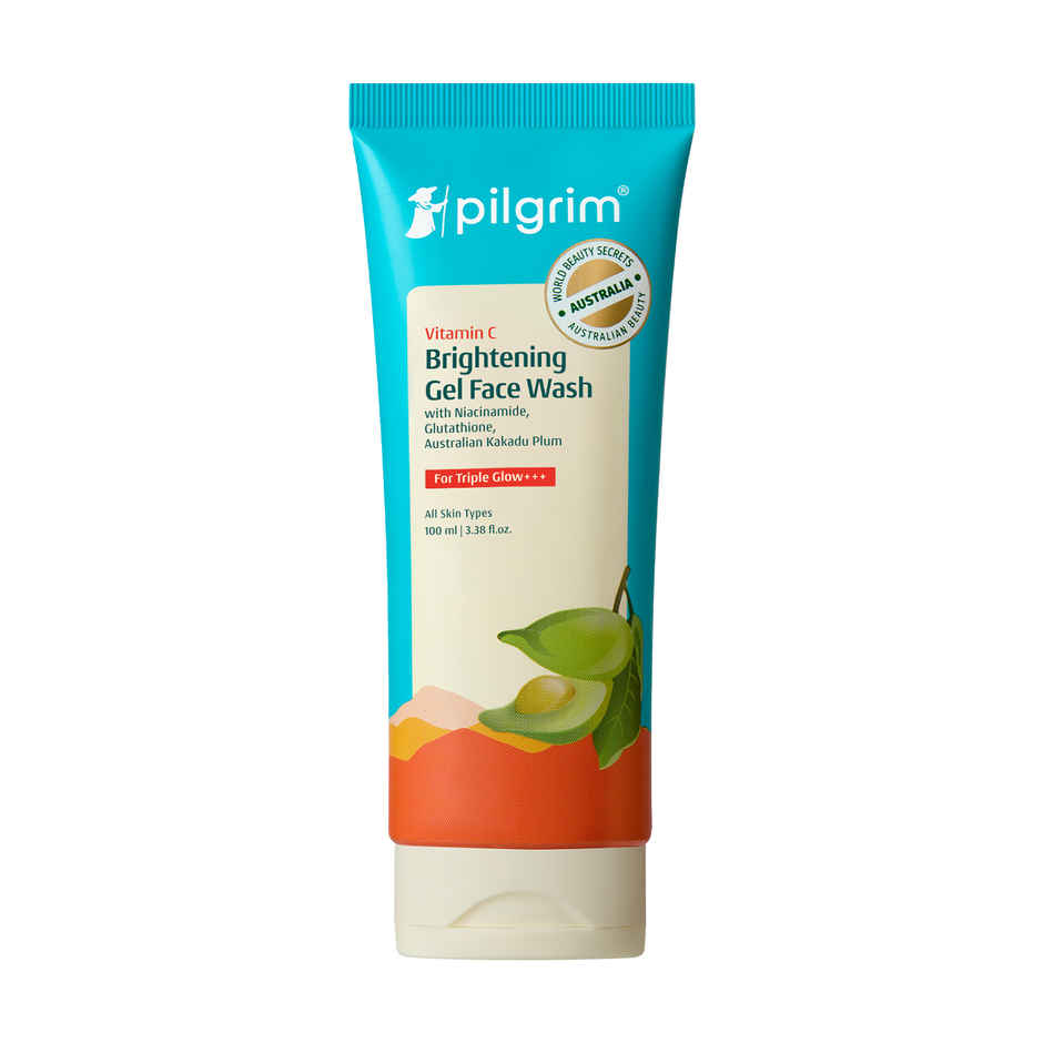 Pilgrim Vitamin C Brightening Gel Face Wash Brightens, Exfoliates, Evens Tones & Reveals Glowing Skin