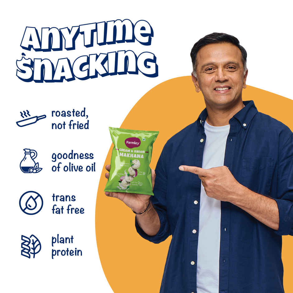 Farmley Cream & Onion Makhana Roasted In Olive Oil Healthy Snacks Combo