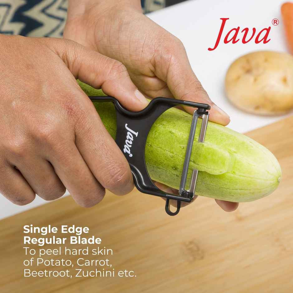 Java Rapid Stainless Steel 420 Grade Peeler 3 Pcs Set | Serrated & Julienne Blade