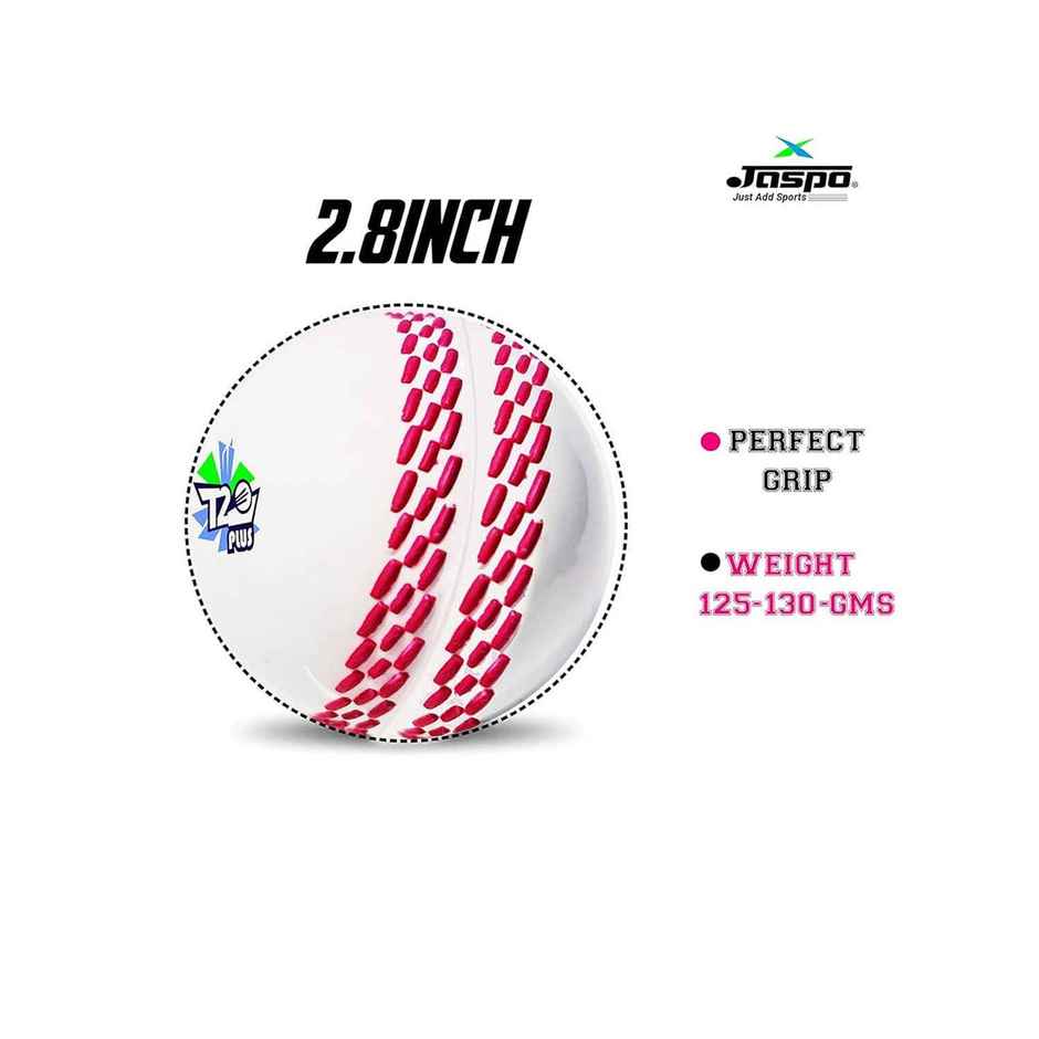 Jaspo Synthetic T-20 Plus Practice Cricket Ball/Wind Ball | Pack Of 3 | White