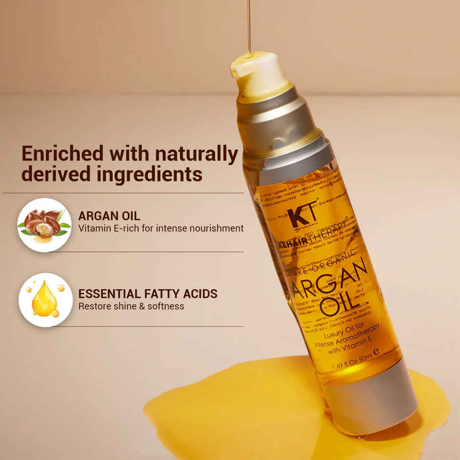 KT Professional Pure Organic Argan Oil Hair Serum with Vitamin E