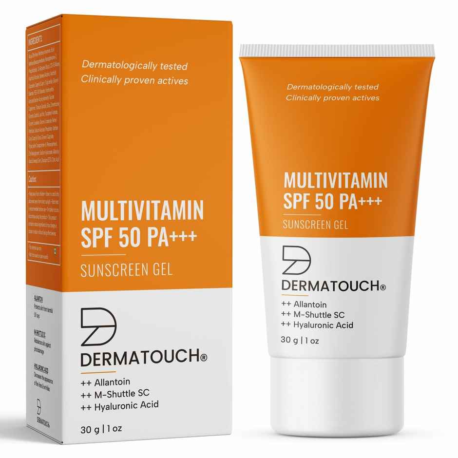 Dermatouch Multivitamin SPF 50 PA+++ Sunscreen Gel UVA-UVB Protection Zero White Cast Unisex
