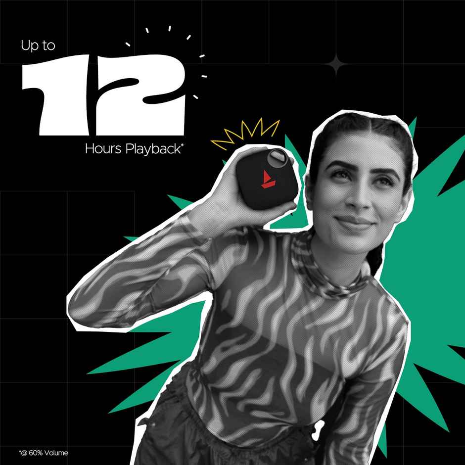 boAt Stone 190 Pro Bluetooth Speaker, 12 HRS Playback, TWS Feature & IPX6 Splash Resistance 5 W Bluetooth Speaker, Mono Channel - Raging Black