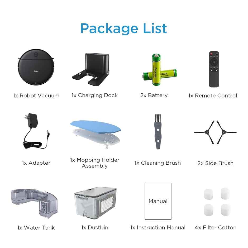 Midea I2a Robotic Vacuum Cleaner- Black