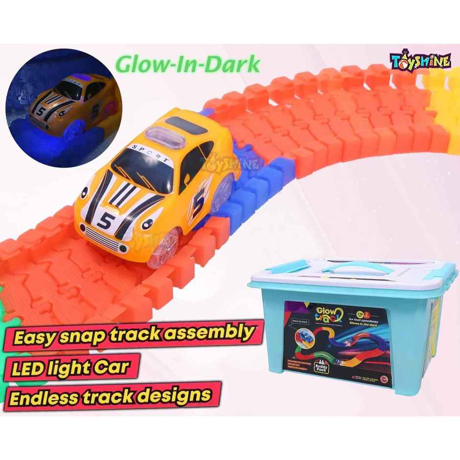 Toyshine 238 Pcs Glow Track Set with 2 LED Cars - Assorted