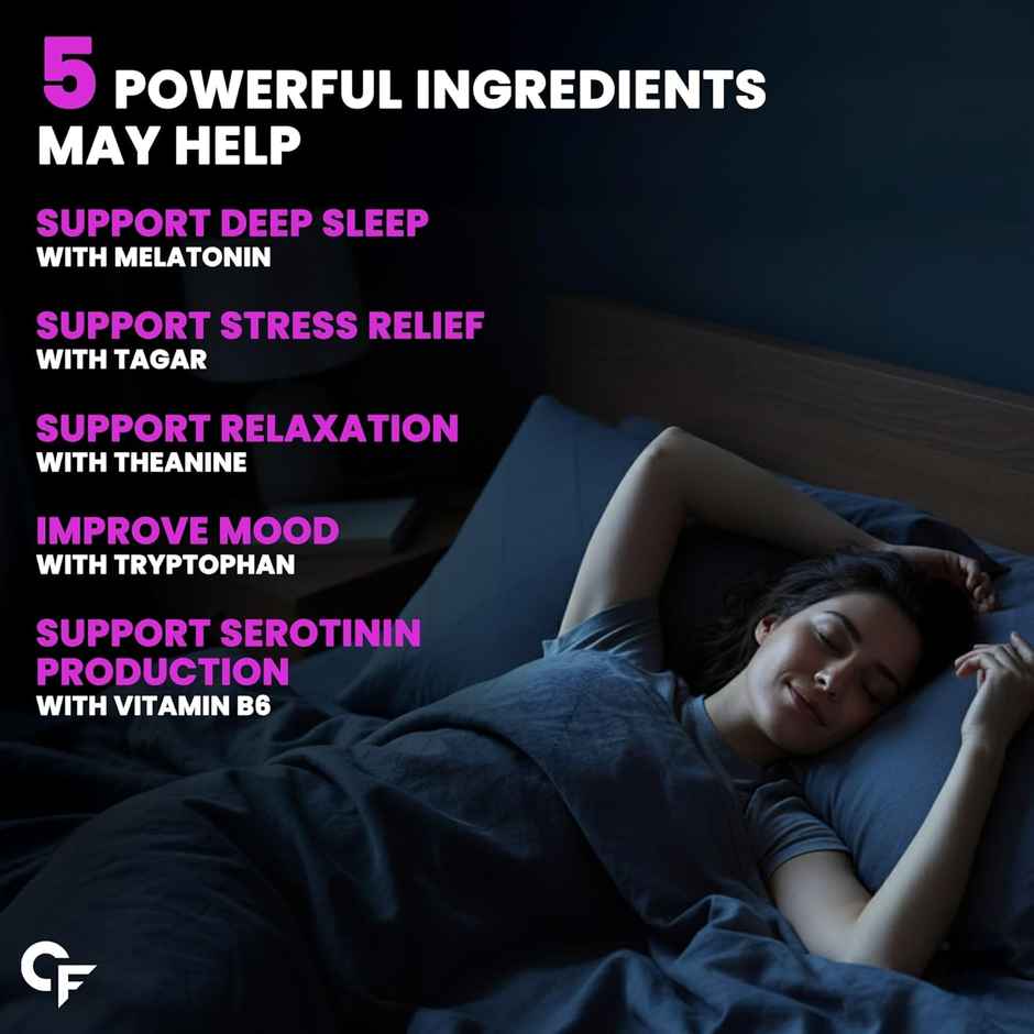 Carbamide Forte Melatonin 10mg sleep Gummies with TAGARA, L Tryptophan & Vitamin B6 Sleep Supplement