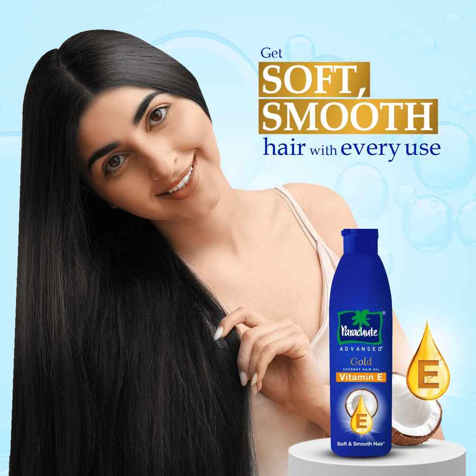 Parachute Advansed Gold Vitamin E Coconut Hair Oil| Long & Soft Hair| No Paraben & Silicones