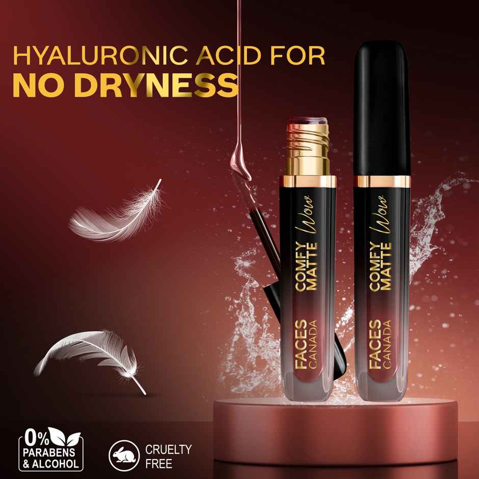 FACES CANADA Comfy Matte Wow Liquid Lipstick - The Bold Edit | Cocoa Crush 07 + Maroon Maven 05