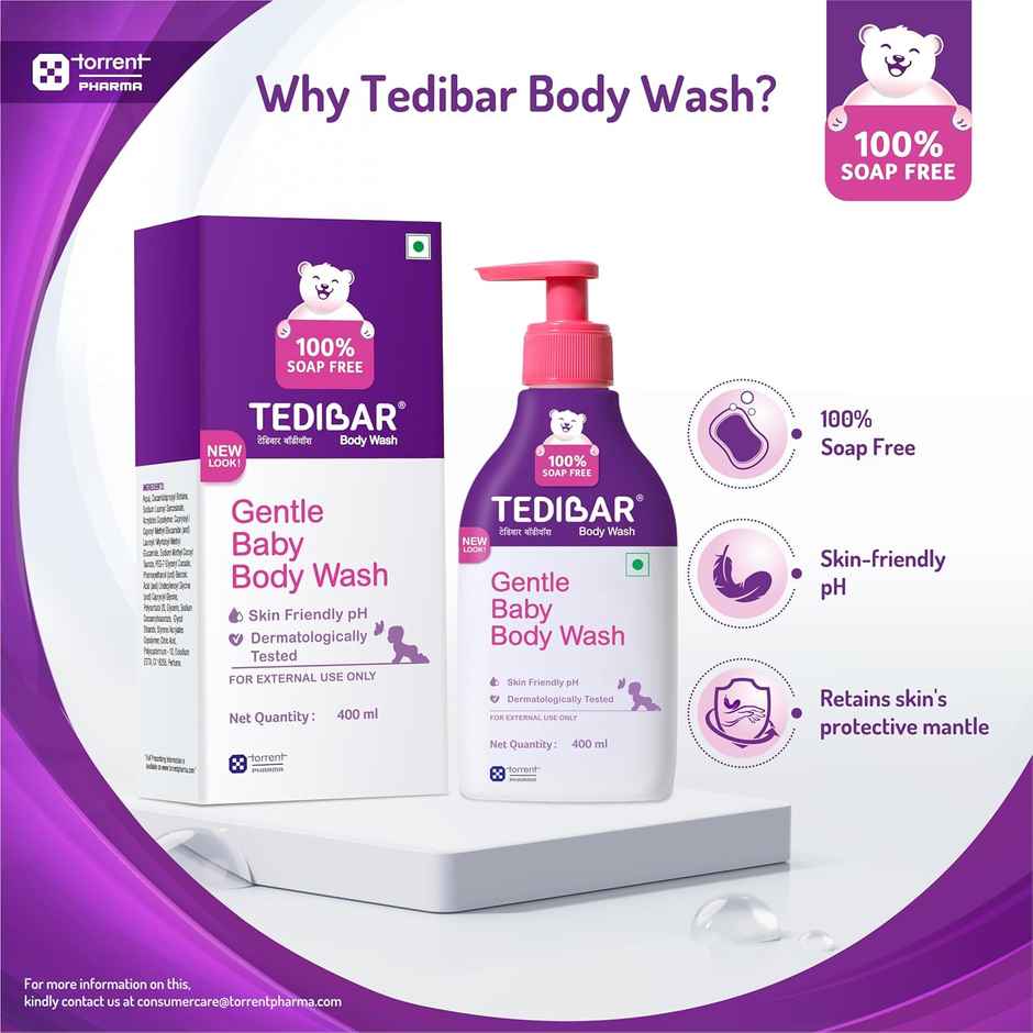 Tedibar Rich Moisturising Baby Body Wash with Skin Friendly PH