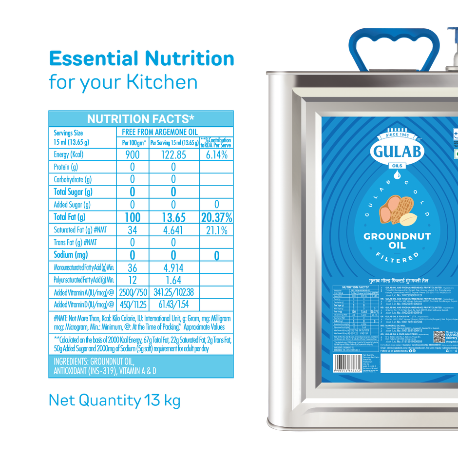 Gulab Groundnut Filtered Oil Tin