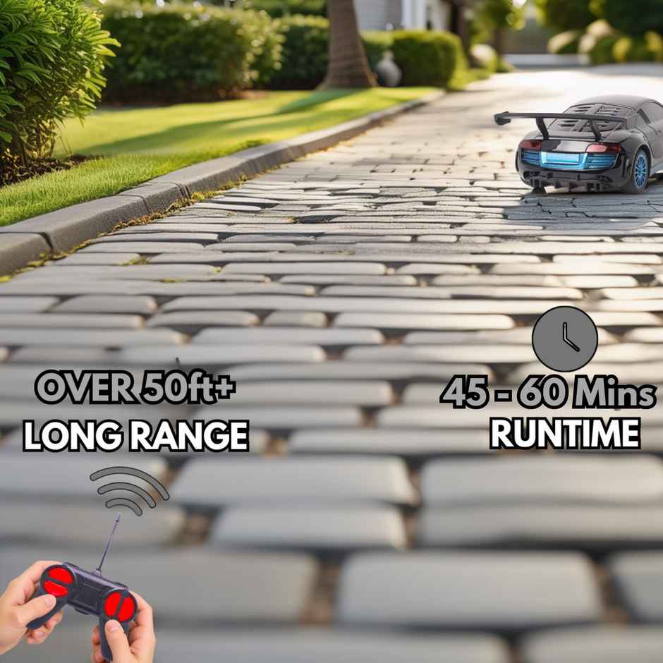 Race N Roll 1:24 Rechargeable Hi Speed Mini Remote Control Car - Aud Black