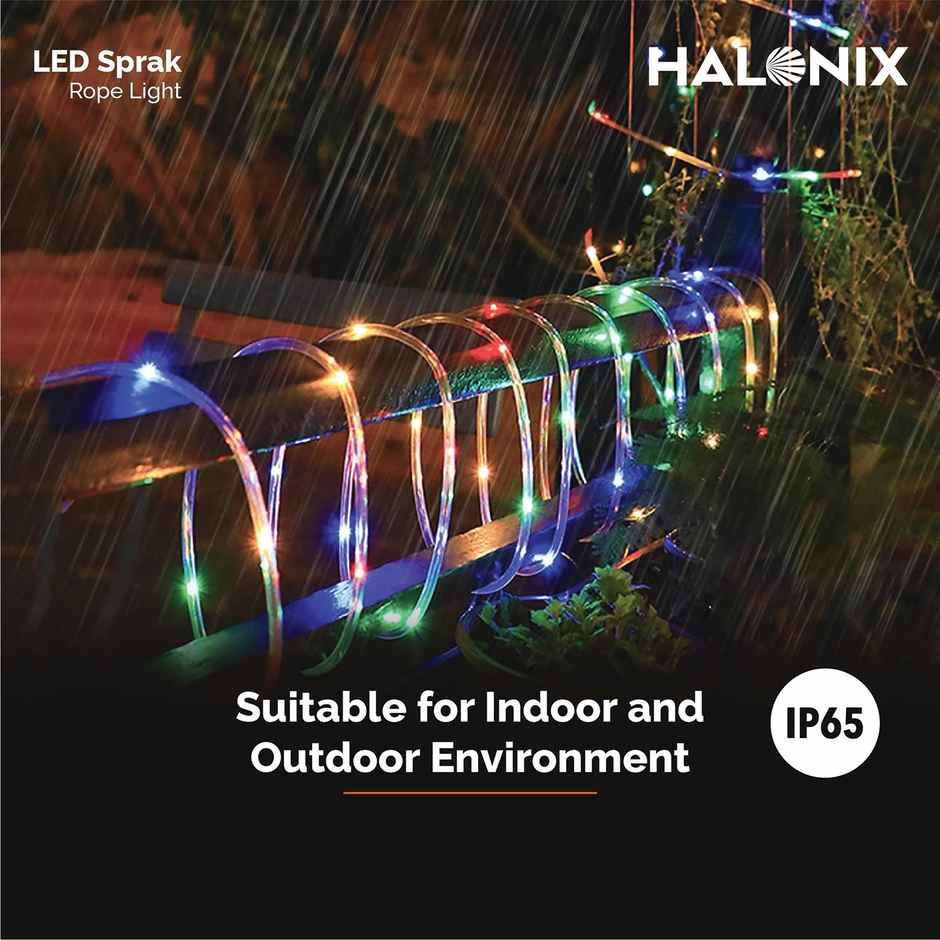 Halonix 11W Spark Waterproof Rope Light | Multicolor | 10 m
