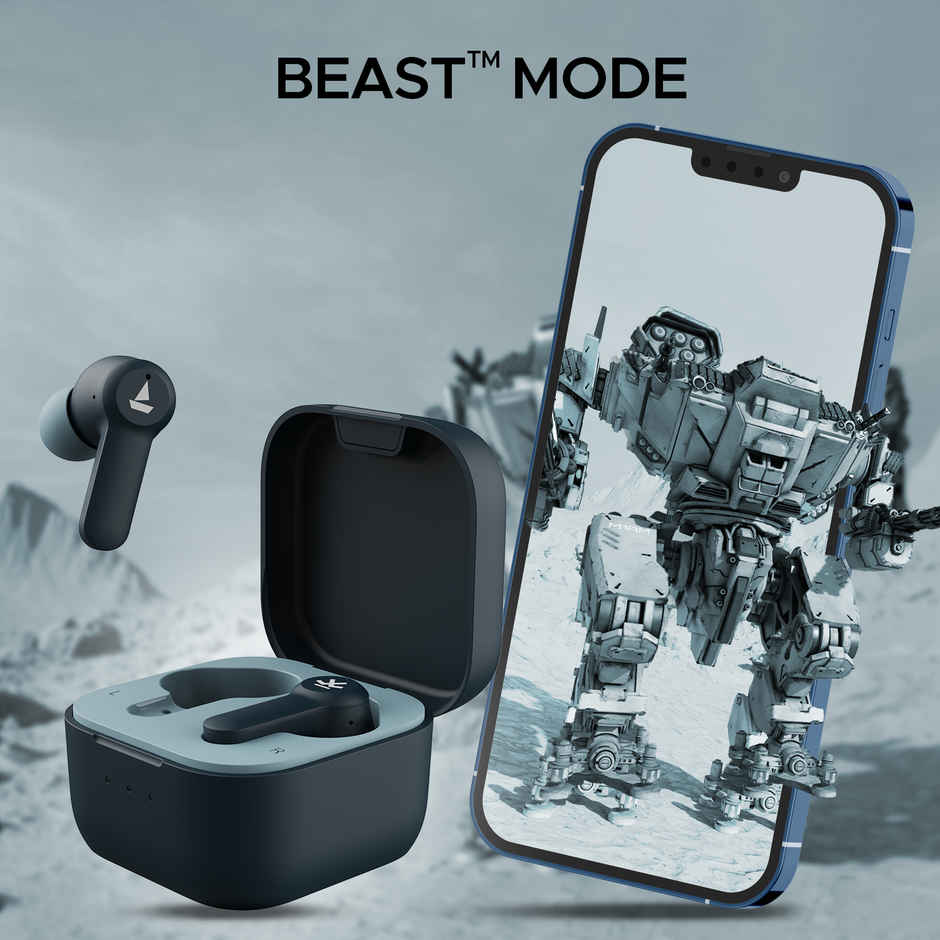 boAt Airdopes Crude x Wrogn Edition TWS Earbuds with 50 Hours Playback, ENx Tech & Beast Mode Bluetooth - Cool Emerald