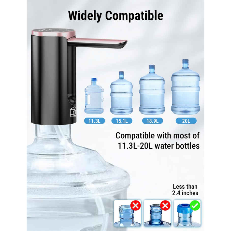 DALUCI Portable Wireless Water Dispenser Pump for 20 Litre Bottle | LED Display | 1200mAh