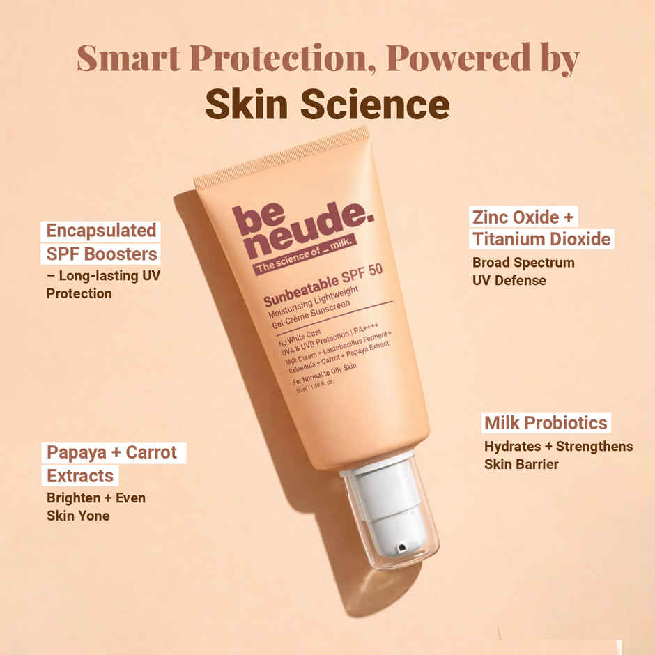Be Neude Lightweight Gel Creme Sunscreen SPF50+ PA++++ UVA & UVB Protection