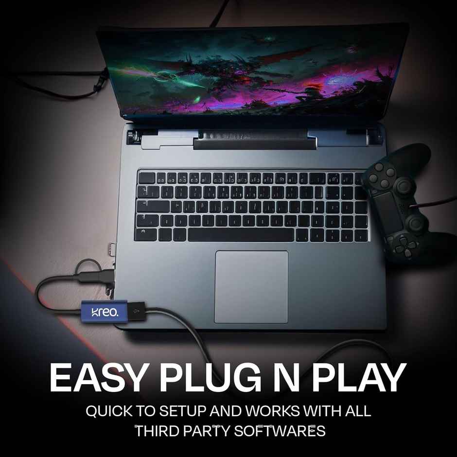 Kreo Lynx Full Hd Video Capture Card With Usb 3.0 Video For Gaming,Streaming &Recording,1080P/60Fps