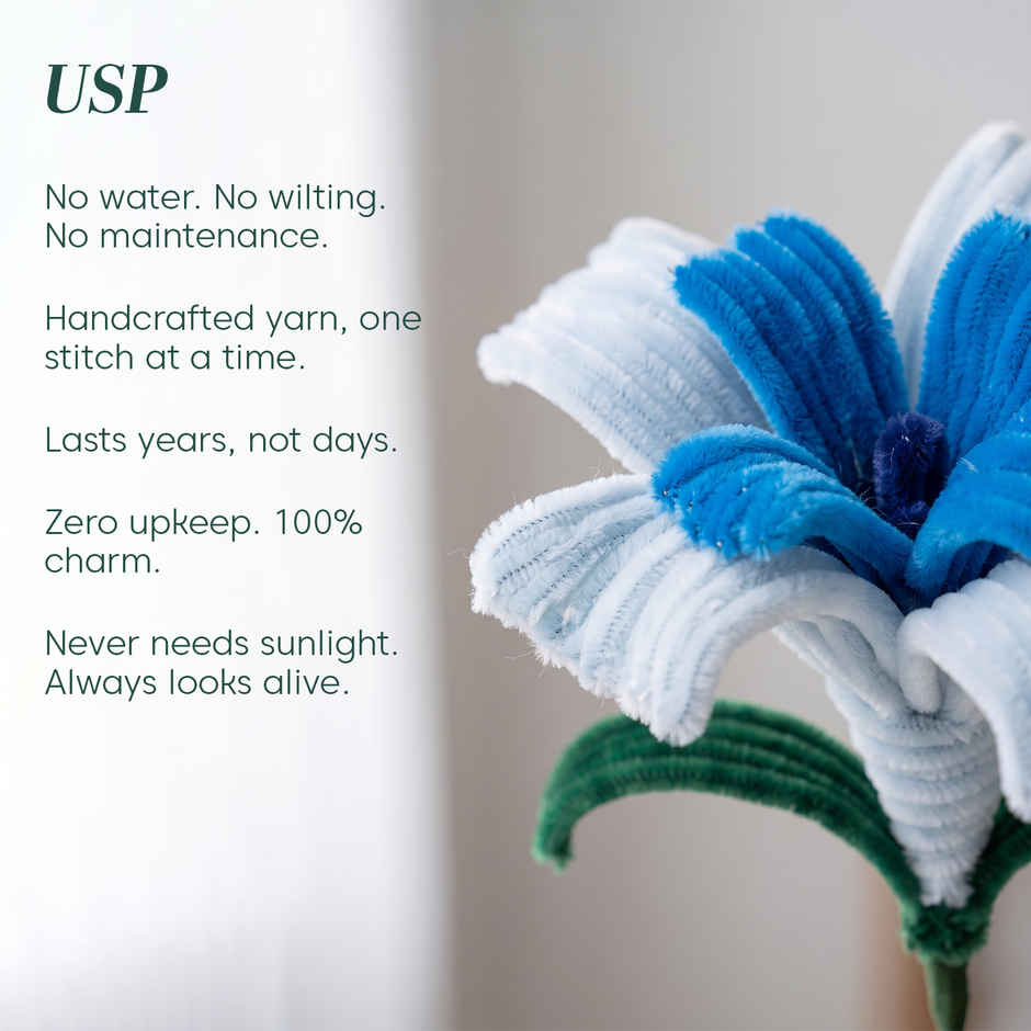 Kyari Handmade Blue Lily Flower