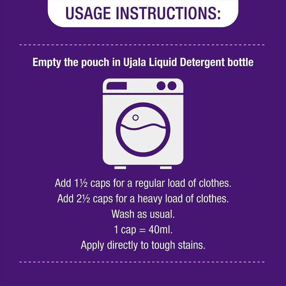 Ujala Front Load Liquid Detergent Refill for Tough Dirt Removal and Colour Care