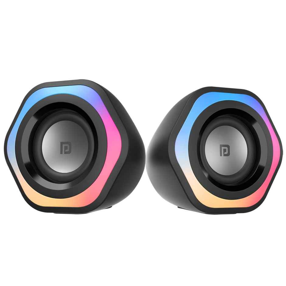 Portronics Intune 4 6W Portable USB Powered Wired Speaker With Volume Control, 3.5mm AUX In(Black)