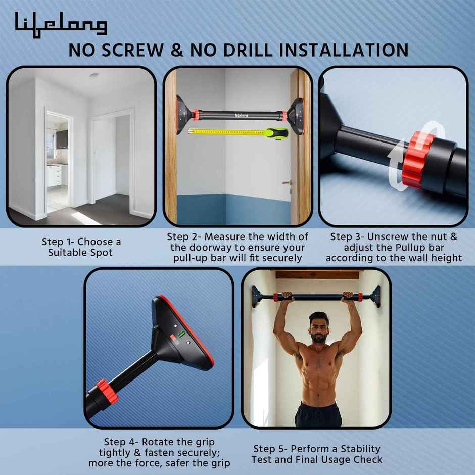 Lifelong Adjustable Pull-Up Bar for Home Workout | 65-75 cm