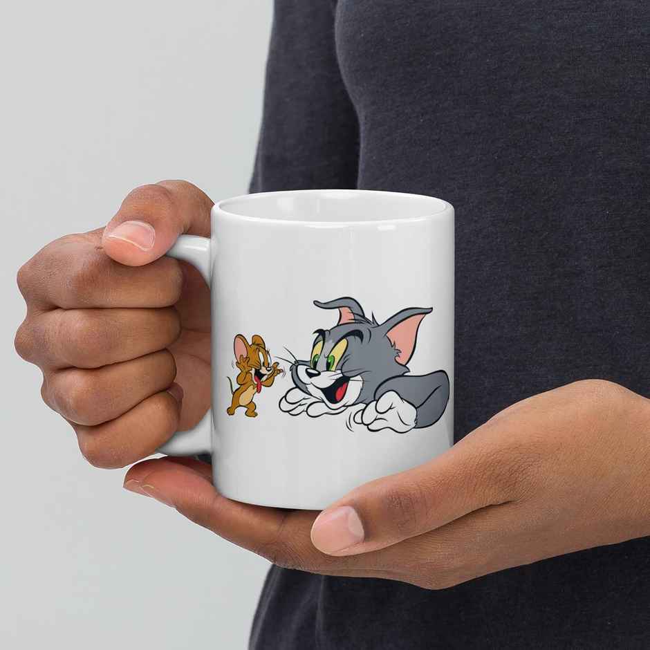 Kooltech Cartoon Tom & Jerry Printed White Coffee And Tea Ceramic Mug